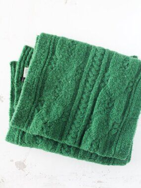 J. Crew Cable Knit Scarf in Festive Green